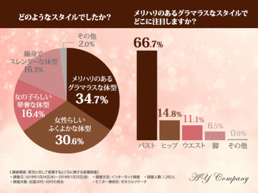 どのようなスタイルでしたか？メリハリのあるグラマラスなスタイルでどこに注目しますか？ 