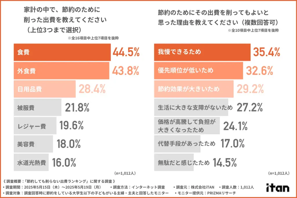節約のために削った出費